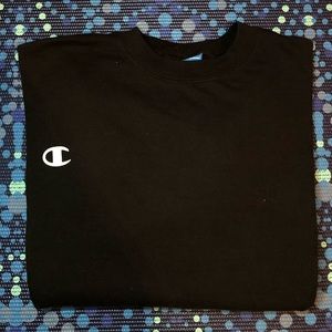 Black and white champion crew neck sweater